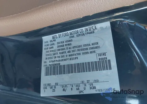 1998 Ford Mustang z USA, uszkodzony, nr VIN 1FAFP444XWF182599